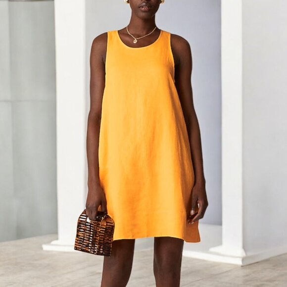 J. Crew Maxine button-back dress in linen Size XXS P - Picture 1 of 13